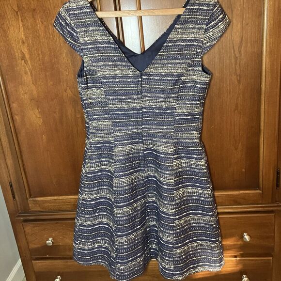 Lilly Pulitzer Ruthy Dress True Navy Metallic Boucle Cap Sleeve Preppy Size 4 - Picture 12 of 12